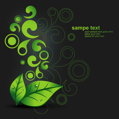 Wall Mural - vector leaf background