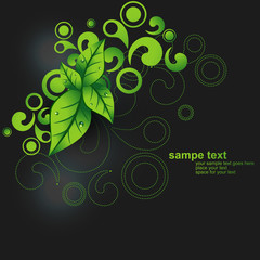Wall Mural - vector leaf background