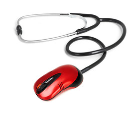 stethoscope computer mouse medical online concept