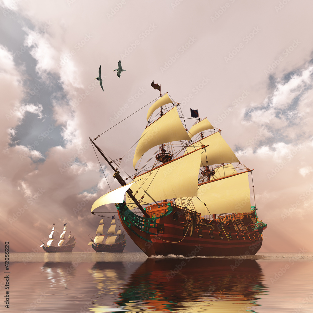 Foto-Doppelrollo - Ancient Ships
