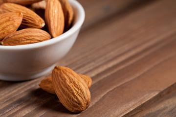 almonds isolated on the white background