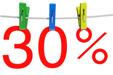 30 percent sale symbol