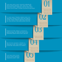 Wall Mural - blue paper numbered banners