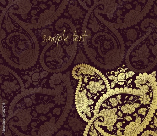 Tapeta ścienna Tradycyjny paisley kwiatowy wzór, szablon, królewskie indie