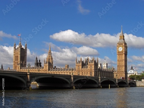 Obraz na płótnie canvas czteroczęściowy "tetraptyk" Pałac westminsterski i big ben