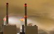 © corlaffra - Smoke originating from a large power-station at night