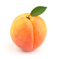 Wall Mural - Sweet ripe apricot with leaves