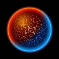 Wall Mural - fire and ice ball planet
