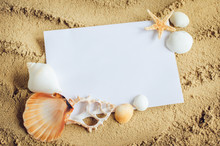 Copyspace Blank Paper On White Beach Sand 