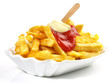 Pommes Frites mit Ketchup und Mayonnaise - French Fries
