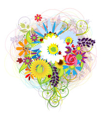 Wall Mural - Floral bouquet for your design