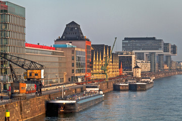 Fototapete - Rheinauhafen, Kranhäuser in Köln