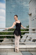 Ballet dancer dancing on street