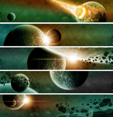 Wall Mural - planet apocalypse web banner collection