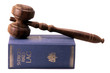 Judge gavel and Swedish law book