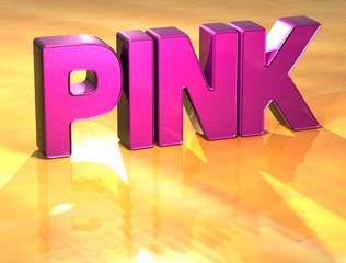 Poster - Word Pink on yellow background