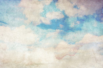 Sticker - Grungy background with white clouds