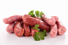 Isolated Raw Sausages