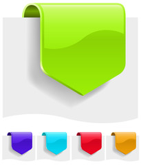 Wall Mural - Blank discount tags in different color variants.
