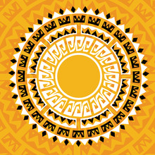 Sun Madala In Maya Style - Vector Illustration