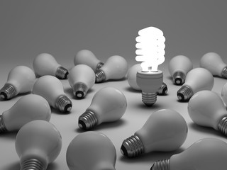 Fototapete - Energy saving light bulb, the different concept