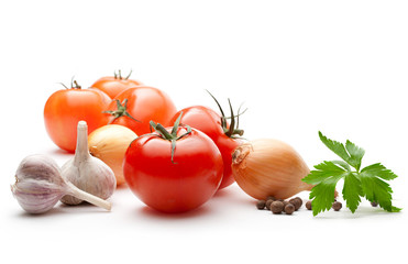 Wall Mural - Vegetables on the white background