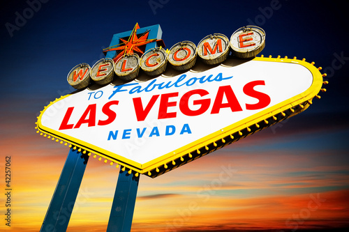 Fotoboard na płycie Witamy w bajecznym las vegas o zachodzie słońca