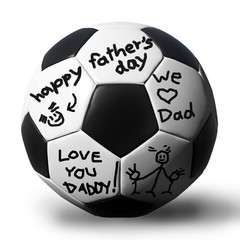 Handwriting on a soccerball for your father