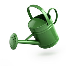 3d Green Metal Watering Can Pouring