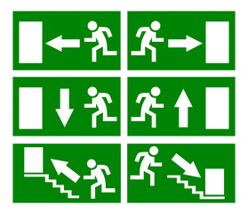 vector emergency exit signs
