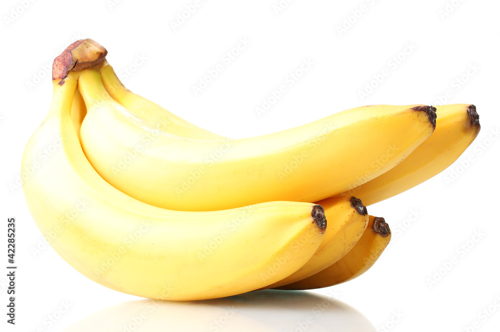 Bunch of bananas isolated on white