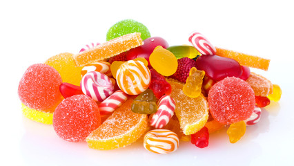 Sticker - colorful jelly candies isolated on white