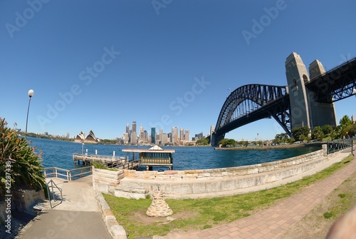 Obraz na płótnie canvas trzyczęściowy "tryptyk" Sydney panoramę portu