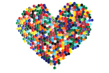 Heart From The Color Plastic Caps