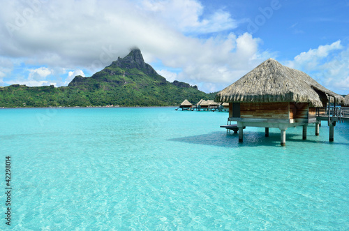 Fotografie, Obraz Luxusním nad vodou rekreační oblast na Bora Bora