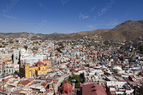 Plakat na papierze fotorealistycznym Piękna linia horyzontu miasto guanajuato, Mexico