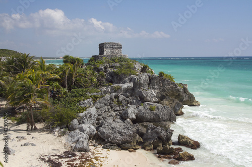 Plakat na papierze fotorealistycznym Ruiny Majów w Tulum, Meksyk