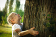 © paffy - Little girl hugging a tree, looking up