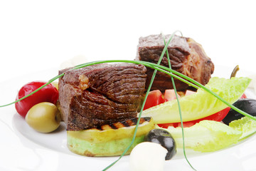 Canvas Print - beef fillet mignon grilled and garnished