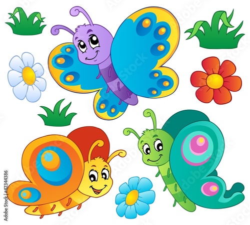 Tapeta ścienna Kolekcja cute motyli 3