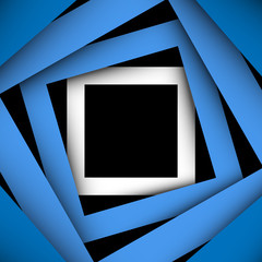 Wall Mural - blue paper square and frame background
