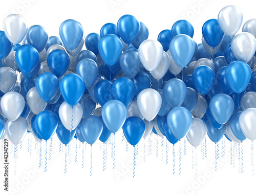 Naklejka - mata magnetyczna na lodówkę Blue balloons isolated