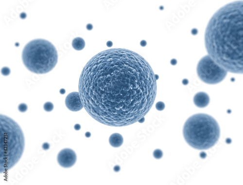 Bacteria cells isolated on white background