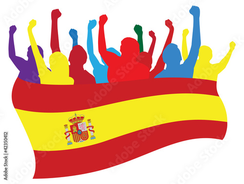 Naklejka dekoracyjna Spain fans vector illustration