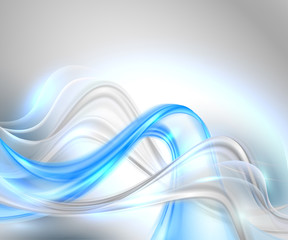Aufkleber - Abstract gray waving background with blue element