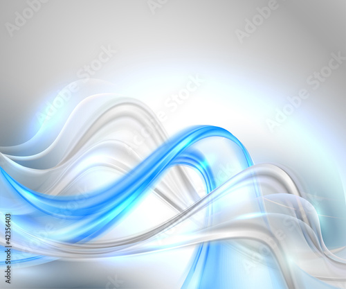 Naklejka na szafę Abstract gray waving background with blue element