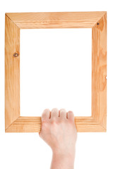 Canvas Print - Wooden frame in hand