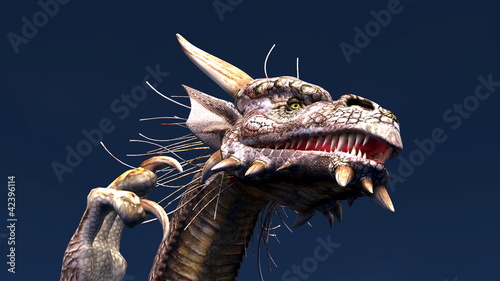 Obraz na płótnie canvas czteroczęściowy "tetraptyk" Dragon