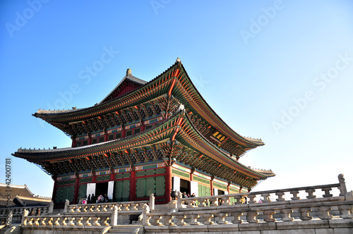 Obraz na płótnie canvas czteroczęściowy "tetraptyk" Pałac gyeongbokgung w Seulu, w Korei