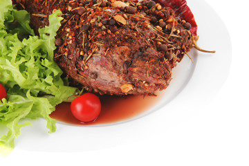 Canvas Print - roast beef with vegetables